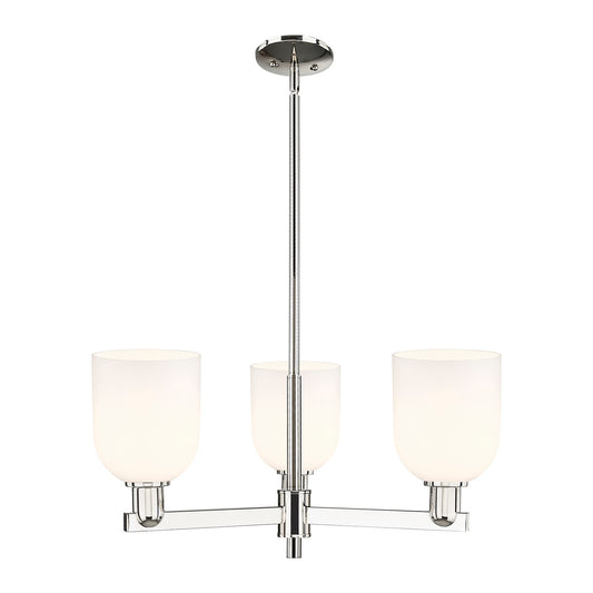 Innovations Bella 27in 3-Light Pendant | Industrial Polished Nickel and White Glass | Kitchen Island & Dining Room | 27.25 x | Model 716-3CR-PN-G558-6GWH