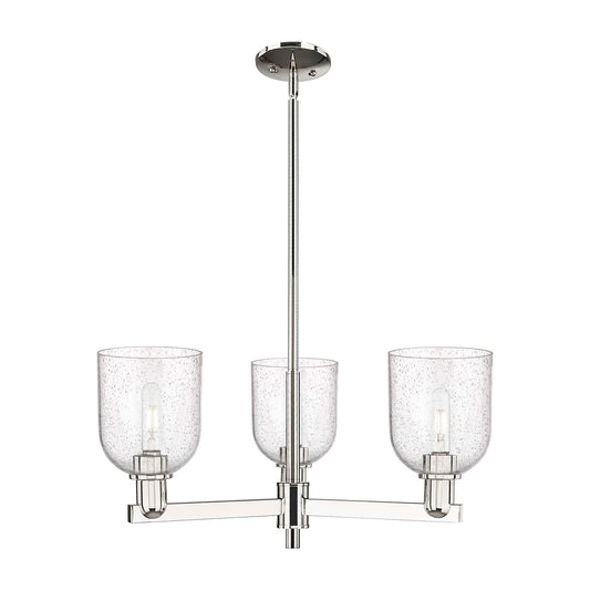 Innovations Bella 27in 3-Light Pendant | Industrial Polished Nickel Steel and Seedy Glass | Kitchen Island & Dining Room | Model 716-3CR-PN-G558-6SDY