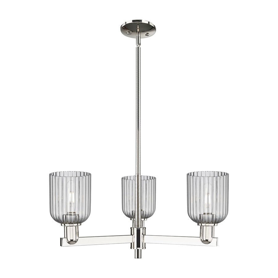 Innovations Bridal Veil 3Lt 18" Chandelier, PN/Smoke - 716-3CR-PN-G559-5SM