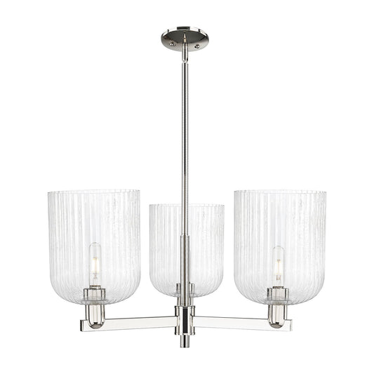 Innovations Bridal Veil 30in 3-Light Pendant | Industrial Polished Nickel Steel and Seedy Glass | Kitchen Island & Dining | Model 716-3CR-PN-G559-8SDY