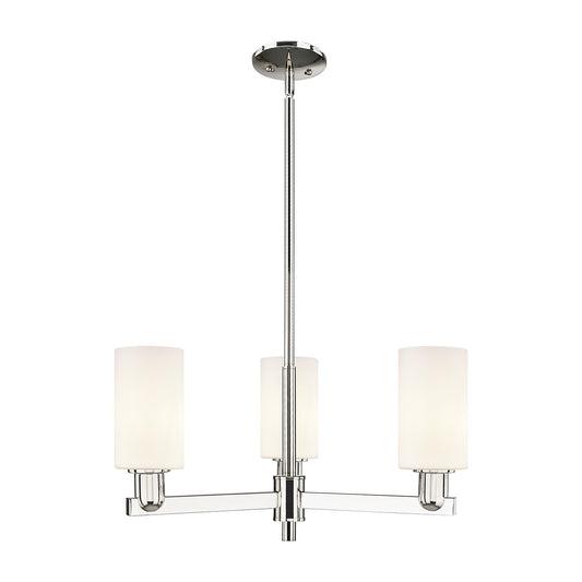 Innovations Clymer 26in 3-Light Pendant | Industrial Polished Nickel and Matte White Glass | Kitchen Island & Dining Room | 25.62 | Model 716-3CR-PN-G801
