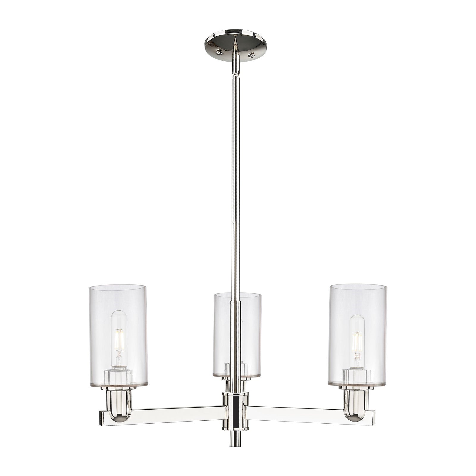 Innovations Clymer 26in 3-Light Pendant | Industrial Polished Nickel and Clear Glass | Kitchen Island & Dining Room | 25.62 x | Model 716-3CR-PN-G802