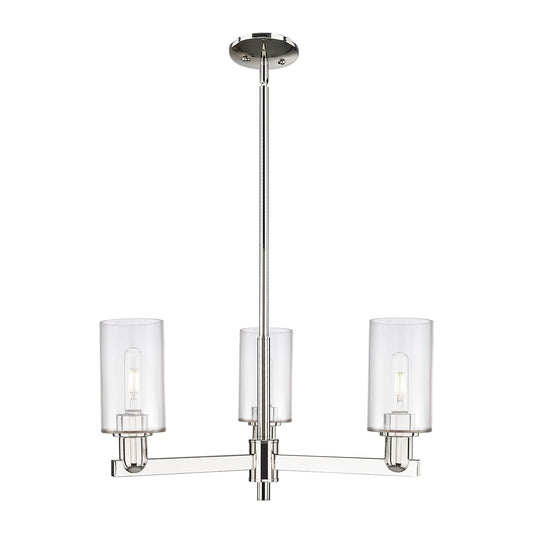 Innovations Clymer 26in 3-Light Pendant | Industrial Polished Nickel and Clear Glass | Kitchen Island & Dining Room | 25.62 x | Model 716-3CR-PN-G802