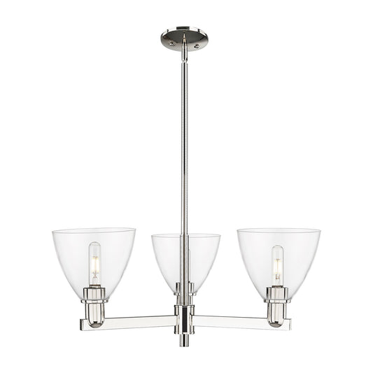 Innovations Bristol 29in 3-Light Pendant | Industrial Polished Nickel Steel and Clear Glass | Kitchen Island & Dining Room | Model 716-3CR-PN-GBD-752