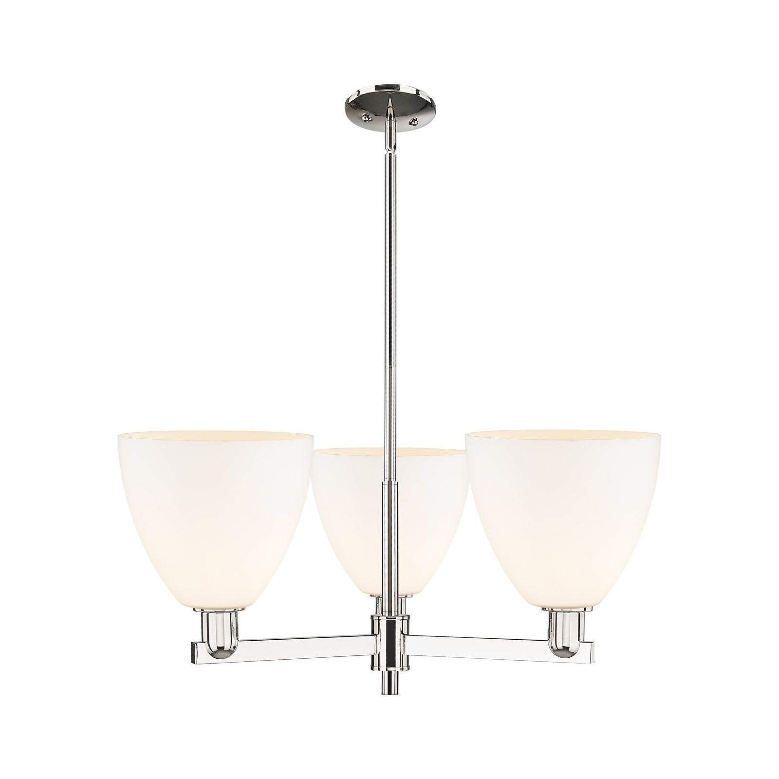 Innovations Bristol 31in 3-Light Pendant | Industrial Polished Nickel Steel and Matte White Glass | Kitchen Island & Dining Room | Model 716-3CR-PN-GBD-91