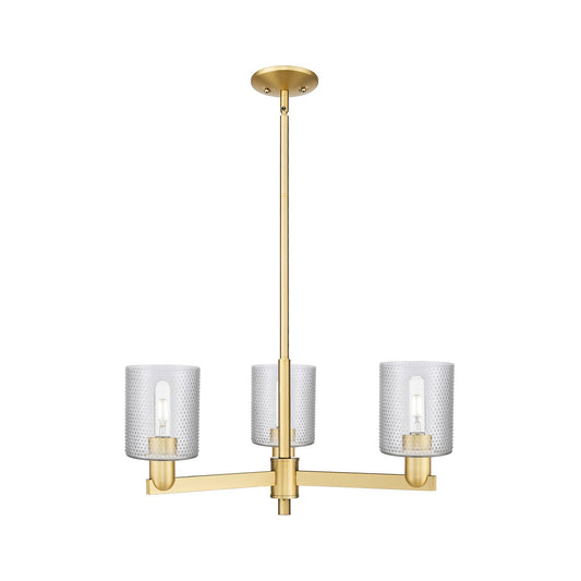 Innovations Cobbleskill 27in 3-Light Pendant | Industrial Satin Gold Steel and Clear Glass | Kitchen Island & Dining Room | 26.75 | Model 716-3CR-SG-G112