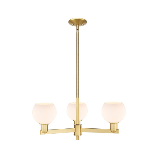Innovations Athens 28in 3-Light Pendant | Industrial Satin Gold Steel and Matte White Glass | Kitchen Island & Dining Room | Model 716-3CR-SG-G121-6