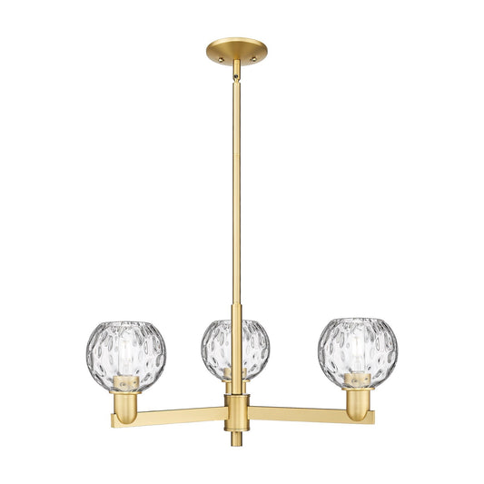 Innovations Athens Water Glass 28in 3-Light Pendant | Industrial Satin Gold Steel and Clear Glass | Kitchen Island & Dining | Model 716-3CR-SG-G1215-6