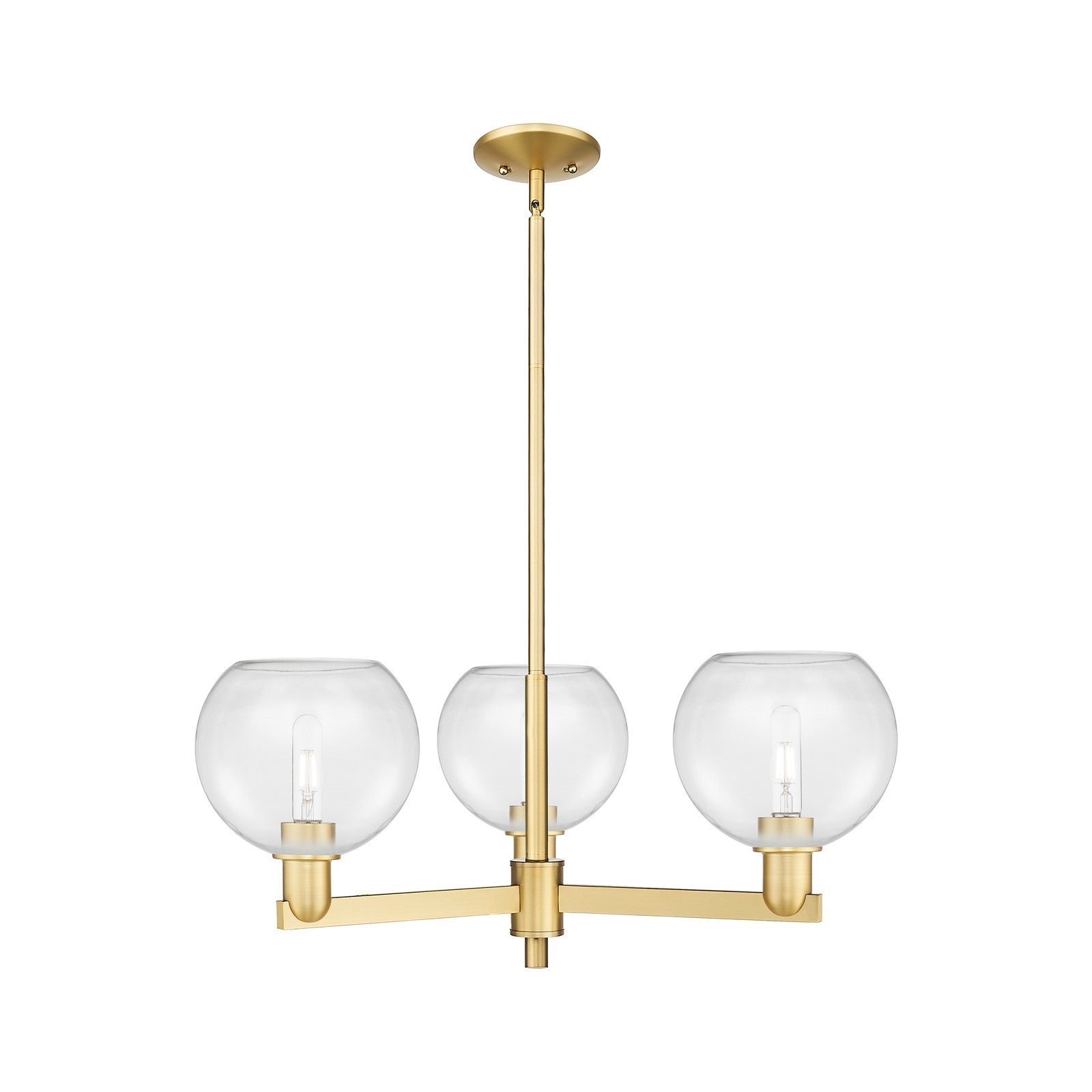 Innovations Athens 30in 3-Light Pendant | Industrial Satin Gold Steel and Clear Glass | Kitchen Island & Dining Room | 29.75 x | Model 716-3CR-SG-G122-8