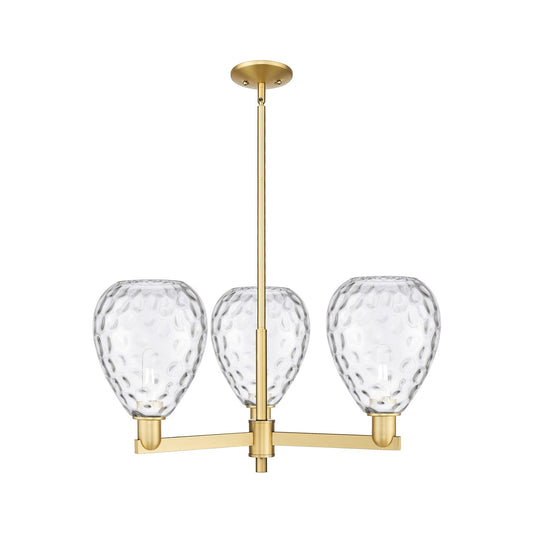 Innovations Waverly 30in 3-Light Pendant | Industrial Satin Gold Steel and Cast Brass with Clear Glass Shades | Kitchen Island & | Model 716-3CR-SG-G372