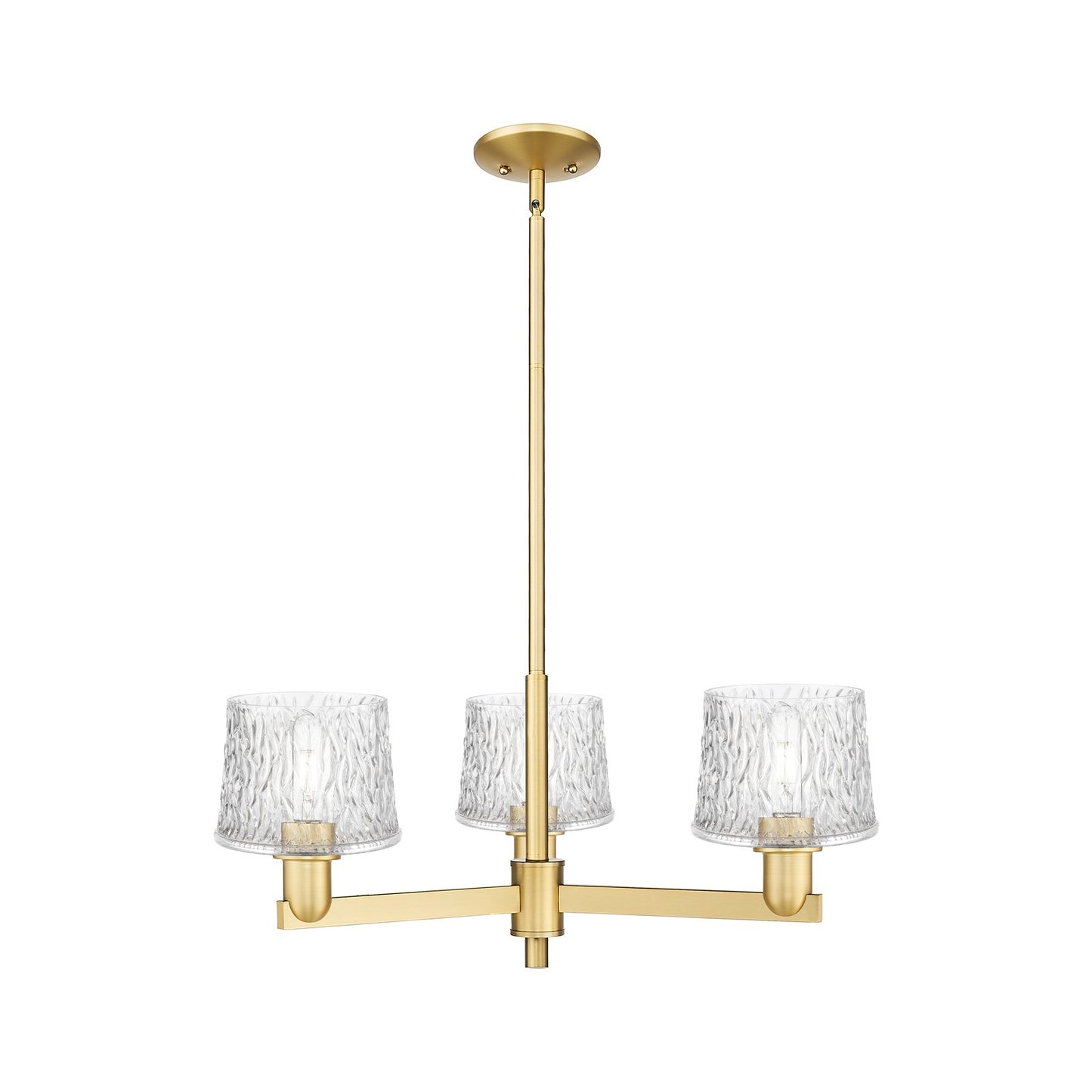 Innovations Niagara 28in 3-Light Pendant | Industrial Satin Gold Steel and Clear Glass | Kitchen Island & Dining Room | 28.25 x | Model 716-3CR-SG-G402