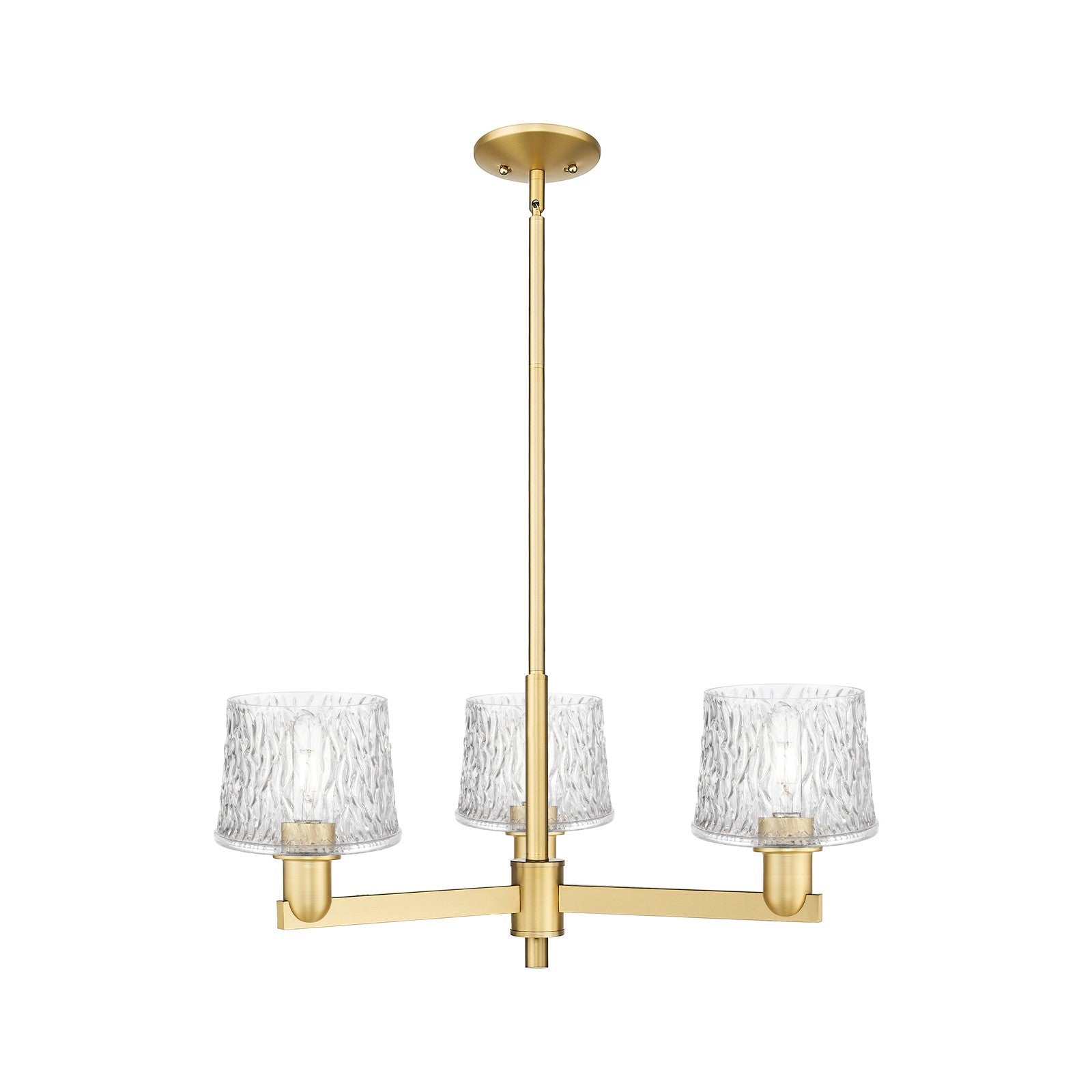 Innovations Niagara 28in 3-Light Pendant | Industrial Satin Gold Steel and Clear Glass | Kitchen Island & Dining Room | 28.25 x | Model 716-3CR-SG-G402