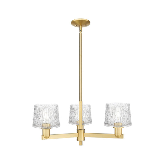 Innovations Niagara 28in 3-Light Pendant | Industrial Satin Gold Steel and Clear Glass | Kitchen Island & Dining Room | 28.25 x | Model 716-3CR-SG-G402
