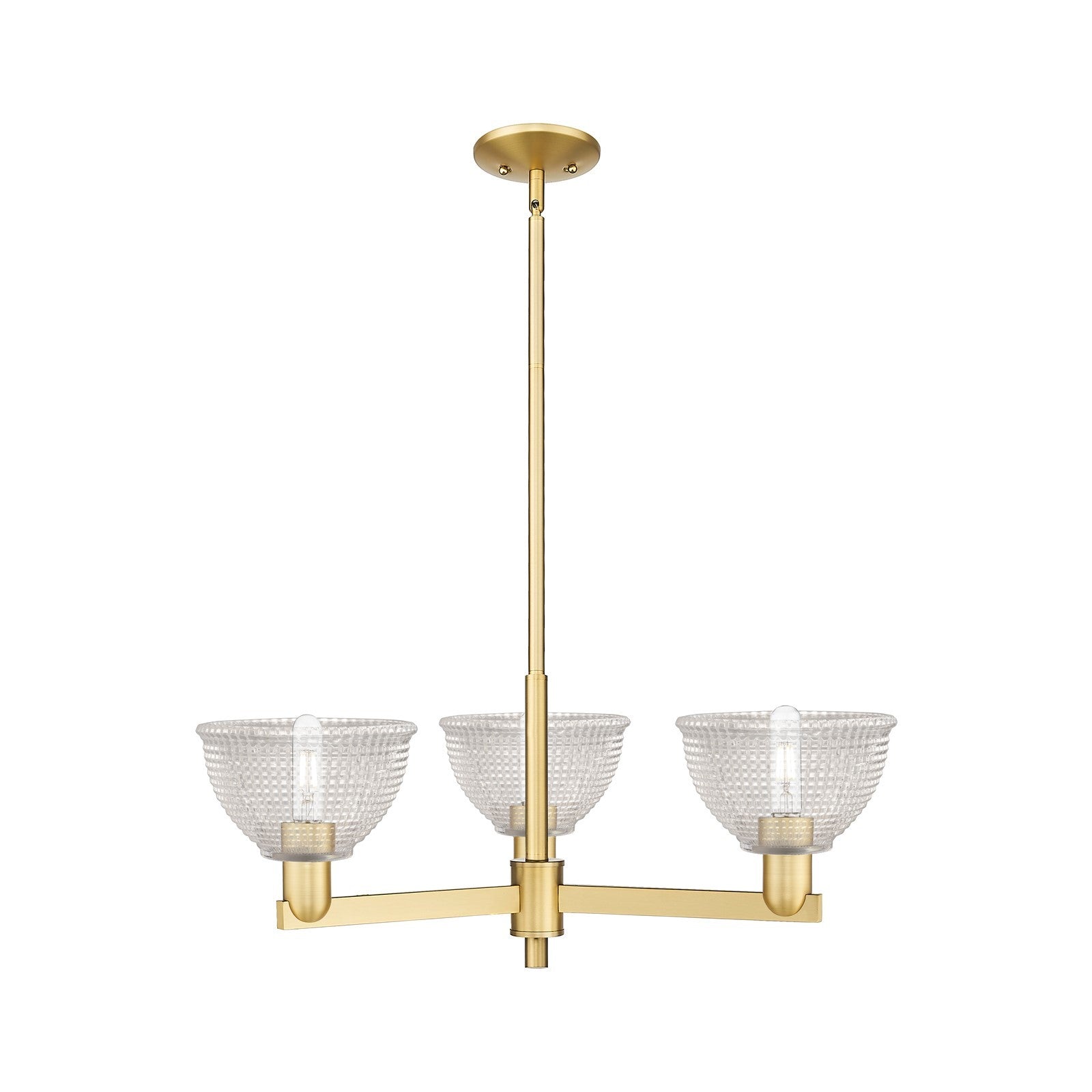 Innovations Arietta 30in 3-Light Pendant | Industrial Satin Gold Steel and Clear Glass | Kitchen Island & Dining Room | 29.75 x | Model 716-3CR-SG-G422
