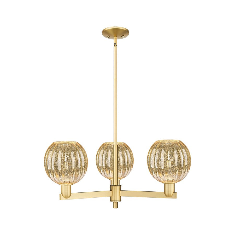 Innovations Preston 3Lt 18" Globe Stem Chandelier, GD/MC - 716-3CR-SG-G458-7ME