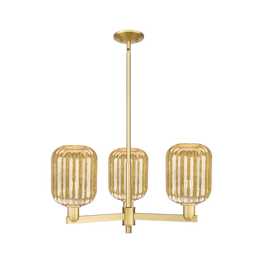 Innovations Preston 3Lt 18" Jar Stem Chandelier, GD/MC - 716-3CR-SG-G460-7ME