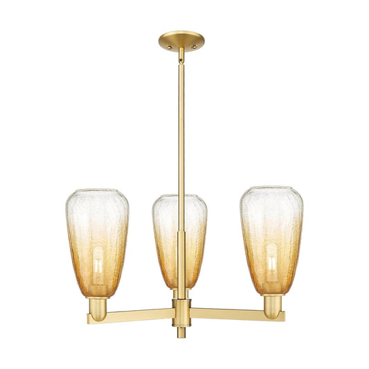 Innovations BH Almond 3Lt 18" Stem Chandelier, GD/AM - 716-3CR-SG-G480-6AM
