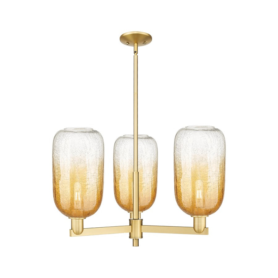 Innovations BH Cloche 3Lt 18" Stem Chandelier, GD/AM - 716-3CR-SG-G482-7AM