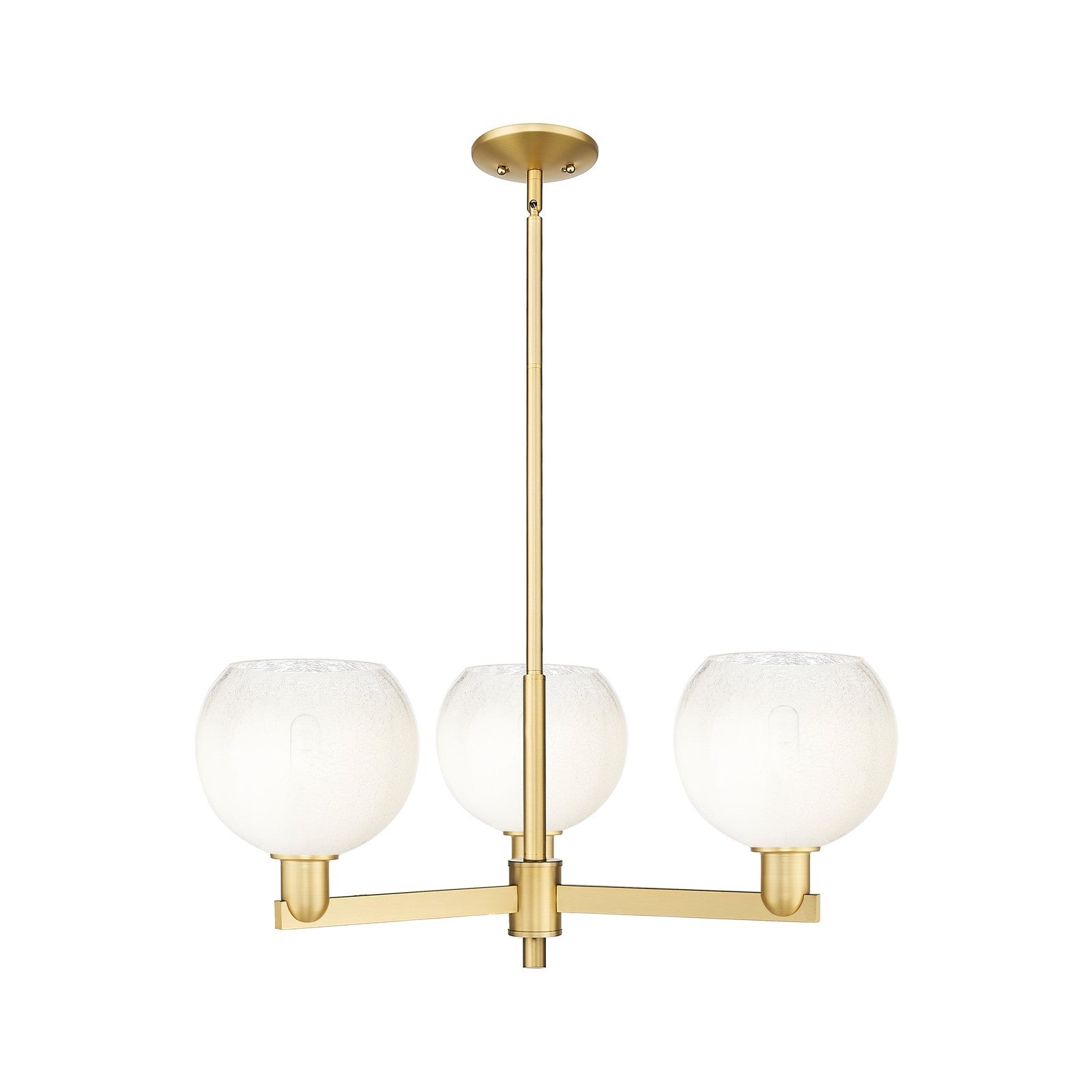 Innovations Brookhaven Globe 30in 3-Light Pendant | Industrial Satin Gold Steel and Opal Glass | Kitchen Island & Dining Room | Model 716-3CR-SG-G483-8OP