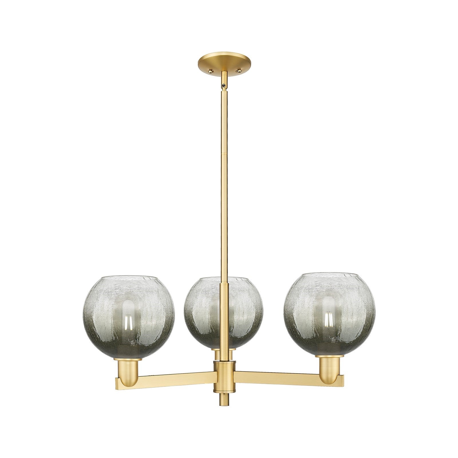 Innovations Brookhaven Globe 30in 3-Light Pendant | Industrial Satin Gold Steel and Slate Glass | Kitchen Island & Dining Room | Model 716-3CR-SG-G483-8SL