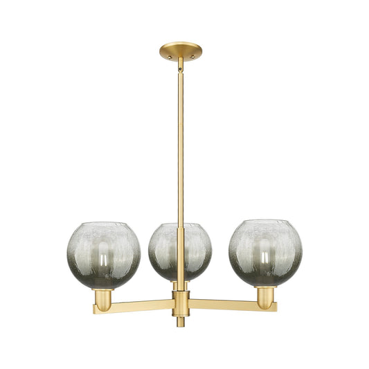 Innovations Brookhaven Globe 30in 3-Light Pendant | Industrial Satin Gold Steel and Slate Glass | Kitchen Island & Dining Room | Model 716-3CR-SG-G483-8SL