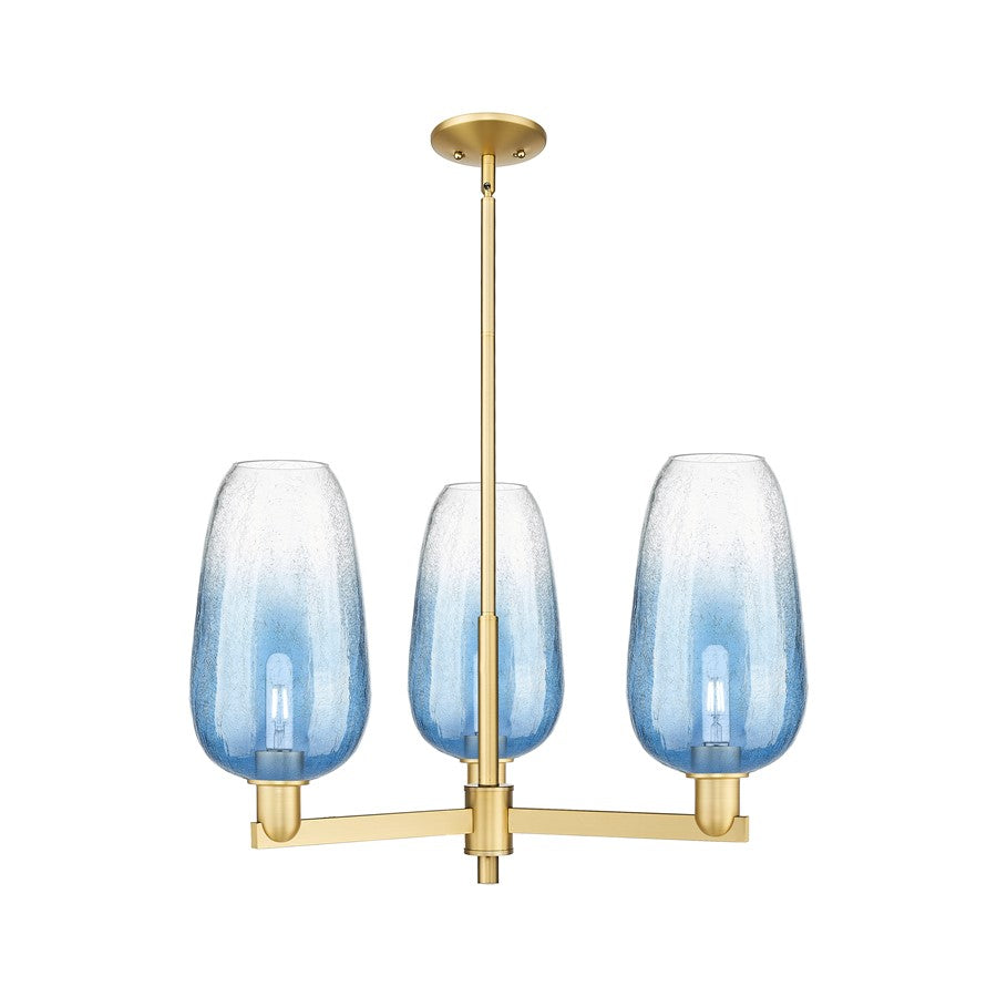Innovations BH Flute 3Lt 18" Stem Chandelier, GD/SB - 716-3CR-SG-G484-7SB