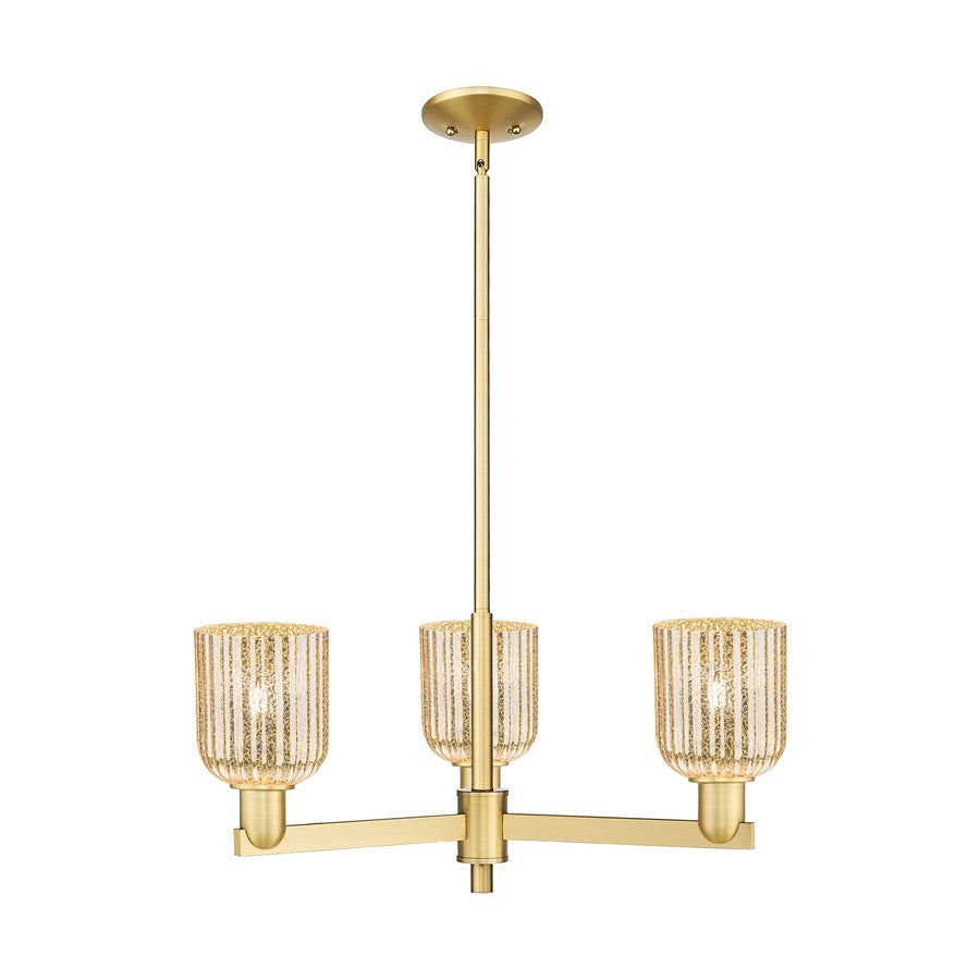 Innovations Bridal Veil 3Lt 18" Chandelier, Gold/Mercury - 716-3CR-SG-G559-5ME