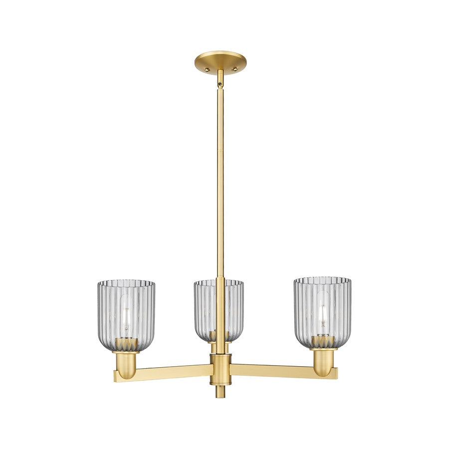Innovations Bridal Veil 3Lt 18" Chandelier, Gold/Smoke - 716-3CR-SG-G559-5SM