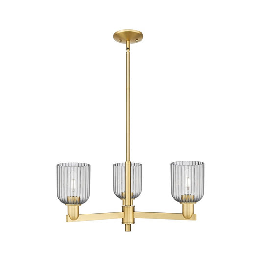Innovations Bridal Veil 3Lt 18" Chandelier, Gold/Smoke - 716-3CR-SG-G559-5SM