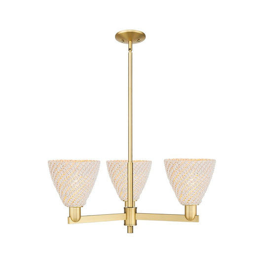 Innovations NB Dome 3Lt 18" Chandelier, GD/NF - 716-3CR-SG-NBD-75-NAT