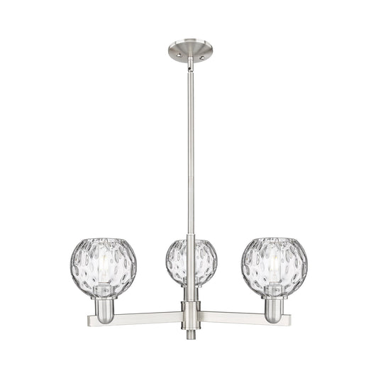Innovations Athens Water Glass 28in 3-Light Pendant | Industrial Satin Nickel Steel and Clear Glass | Kitchen Island & Dining | Model 716-3CR-SN-G1215-6