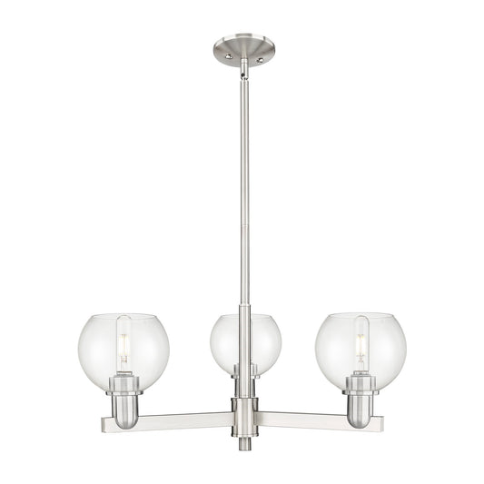 Innovations Athens 28in 3-Light Pendant | Industrial Satin Nickel Steel and Clear Glass | Kitchen Island & Dining Room | 27.62 x | Model 716-3CR-SN-G122-6