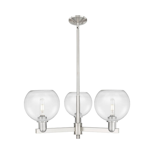 Innovations Athens 30in 3-Light Pendant | Industrial Satin Nickel Steel and Clear Glass | Kitchen Island & Dining Room | 29.75 x | Model 716-3CR-SN-G122-8