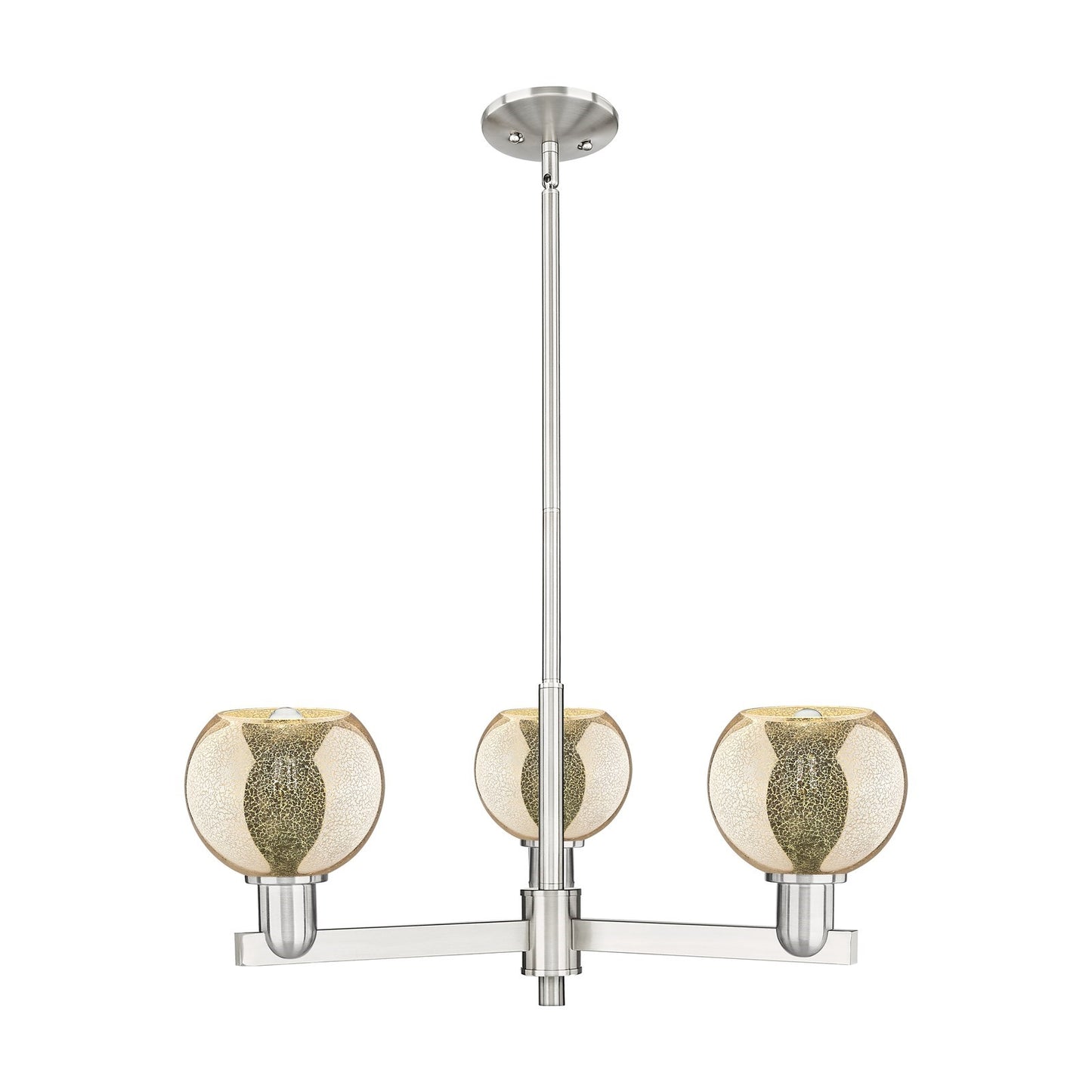 Innovations Athens 28in 3-Light Pendant | Industrial Satin Nickel Steel and Mercury Glass | Kitchen Island & Dining Room | 27.62 | Model 716-3CR-SN-G128-6