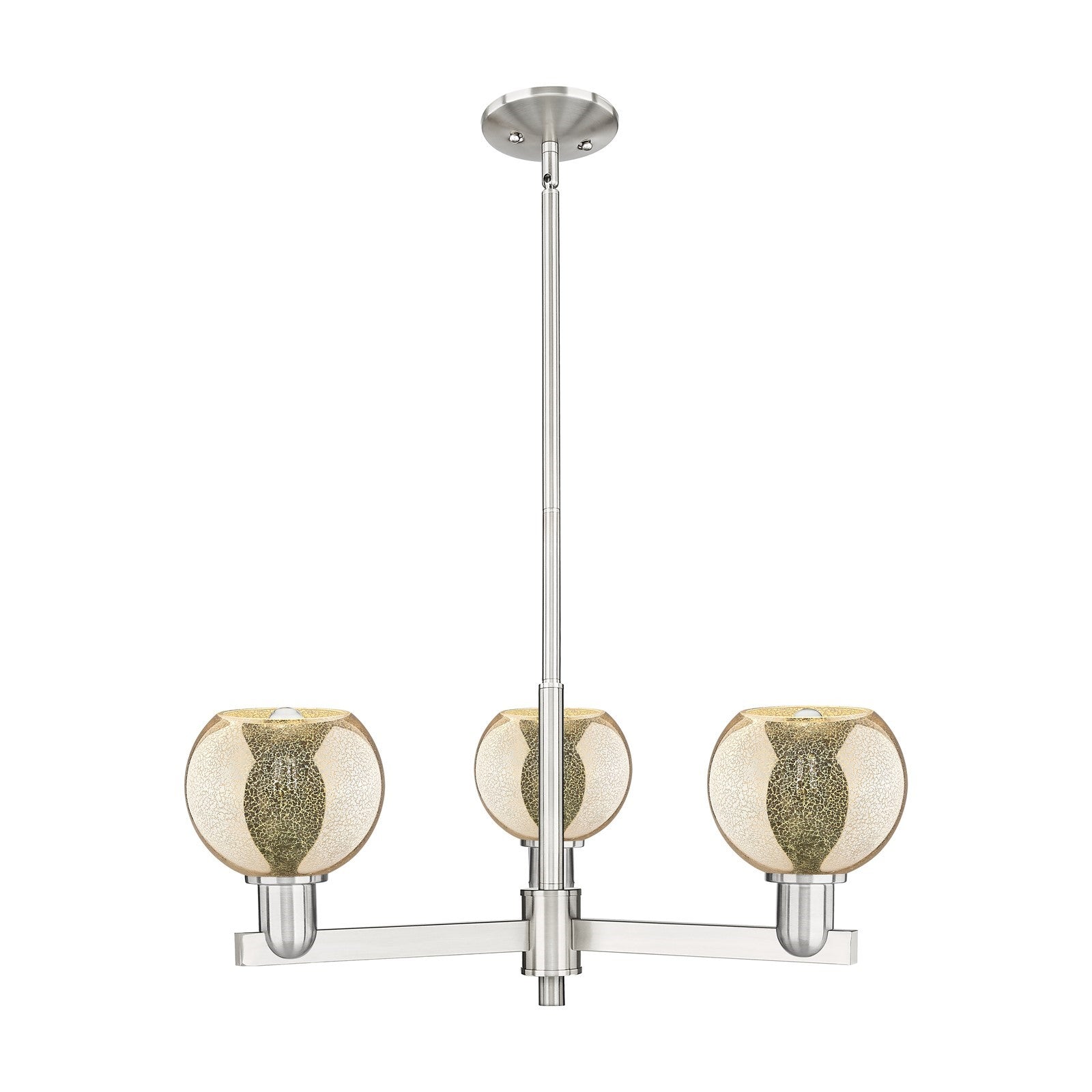 Innovations Athens 28in 3-Light Pendant | Industrial Satin Nickel Steel and Mercury Glass | Kitchen Island & Dining Room | 27.62 | Model 716-3CR-SN-G128-6