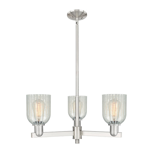 Innovations Caledonia 27in 3-Light Pendant | Industrial Satin Nickel Steel and Mouchette Glass | Kitchen Island & Dining Room | Model 716-3CR-SN-G2511