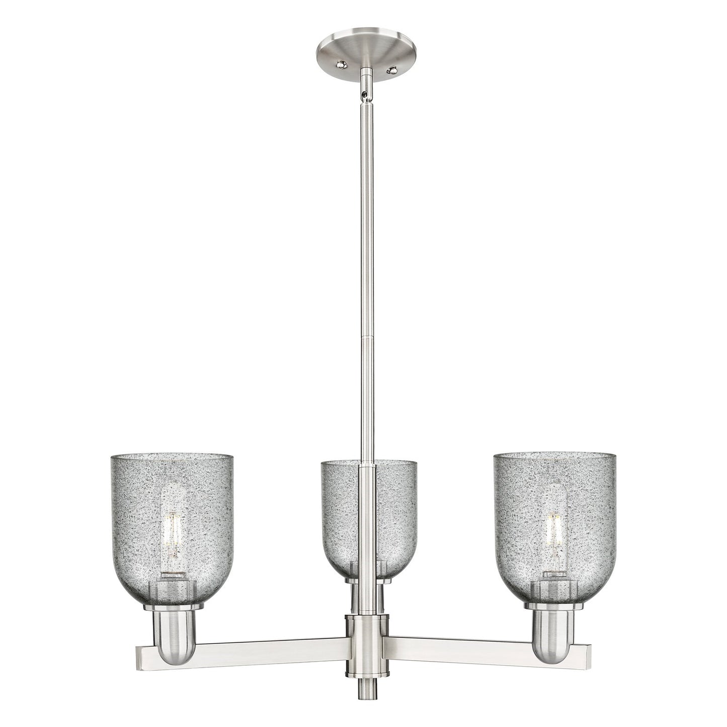 Innovations Caledonia 27in 3-Light Pendant | Industrial Satin Nickel and Charcoal Glass | Kitchen Island & Dining Room | 26.75 x | Model 716-3CR-SN-G257