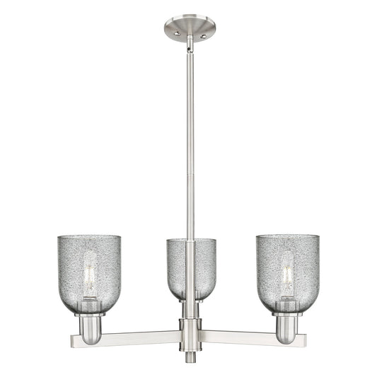 Innovations Caledonia 27in 3-Light Pendant | Industrial Satin Nickel and Charcoal Glass | Kitchen Island & Dining Room | 26.75 x | Model 716-3CR-SN-G257