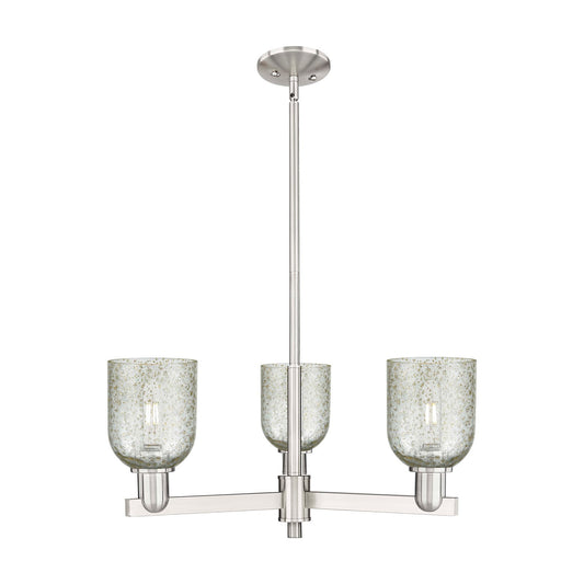 Innovations Caledonia 27in 3-Light Pendant | Industrial Satin Nickel and Mica Glass | Kitchen Island & Dining Room | 26.75 x 26.75 | Model 716-3CR-SN-G259