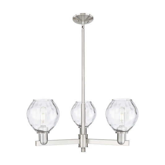 Innovations Waverly 28in 3-Light Pendant | Industrial Satin Nickel Steel and Clear Glass | Kitchen Island & Dining Room | 27.75 x | Model 716-3CR-SN-G362