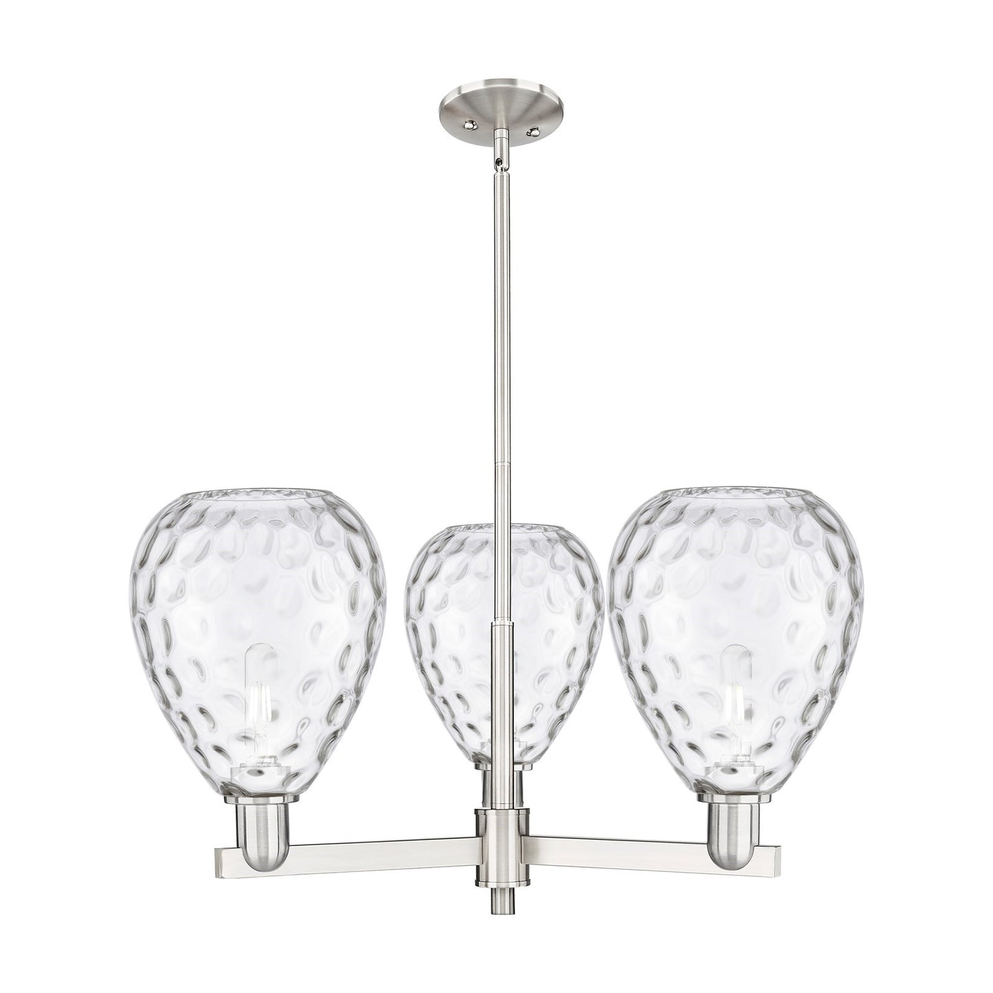 Innovations Waverly 30in 3-Light Pendant | Industrial Satin Nickel Steel and Clear Glass | Kitchen Island & Dining Room | 29.75 x | Model 716-3CR-SN-G372