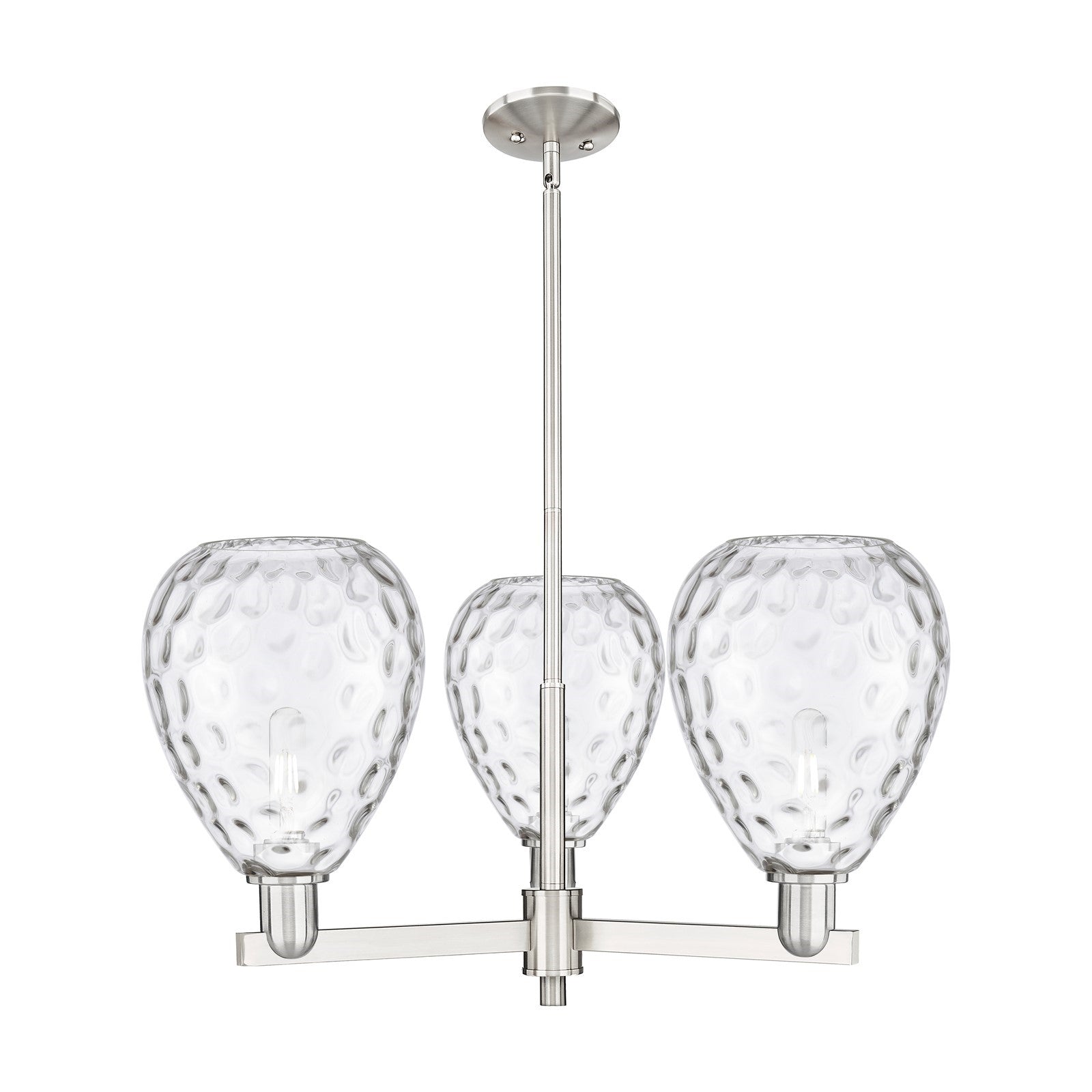 Innovations Waverly 30in 3-Light Pendant | Industrial Satin Nickel Steel and Clear Glass | Kitchen Island & Dining Room | 29.75 x | Model 716-3CR-SN-G372