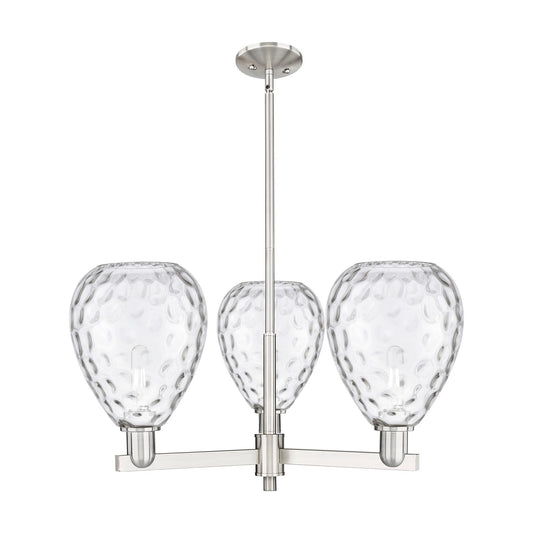 Innovations Waverly 30in 3-Light Pendant | Industrial Satin Nickel Steel and Clear Glass | Kitchen Island & Dining Room | 29.75 x | Model 716-3CR-SN-G372