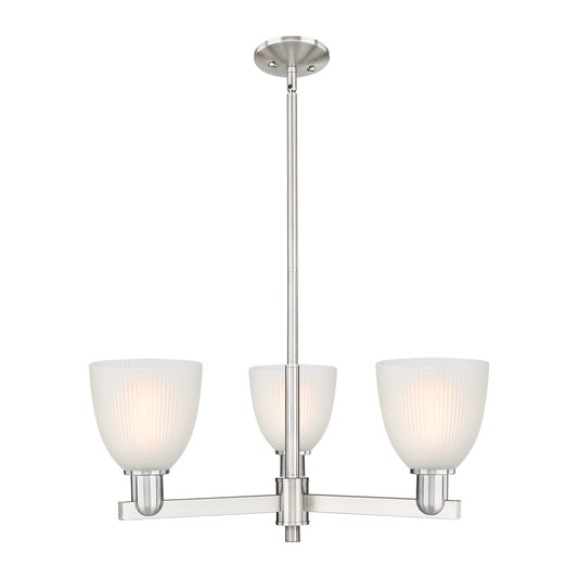 Innovations Castile 28in 3-Light Pendant | Industrial Satin Nickel Steel and White Glass | Kitchen Island & Dining Room | 27.75 x | Model 716-3CR-SN-G381