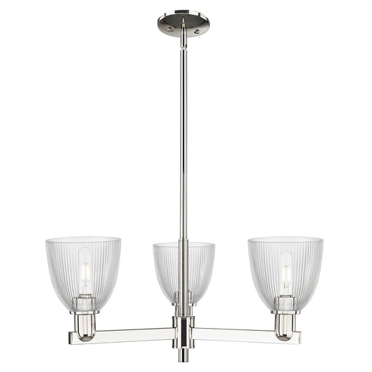 Innovations Castile 28in 3-Light Pendant | Industrial Satin Nickel Steel and Clear Glass | Kitchen Island & Dining Room | 27.75 x | Model 716-3CR-SN-G382