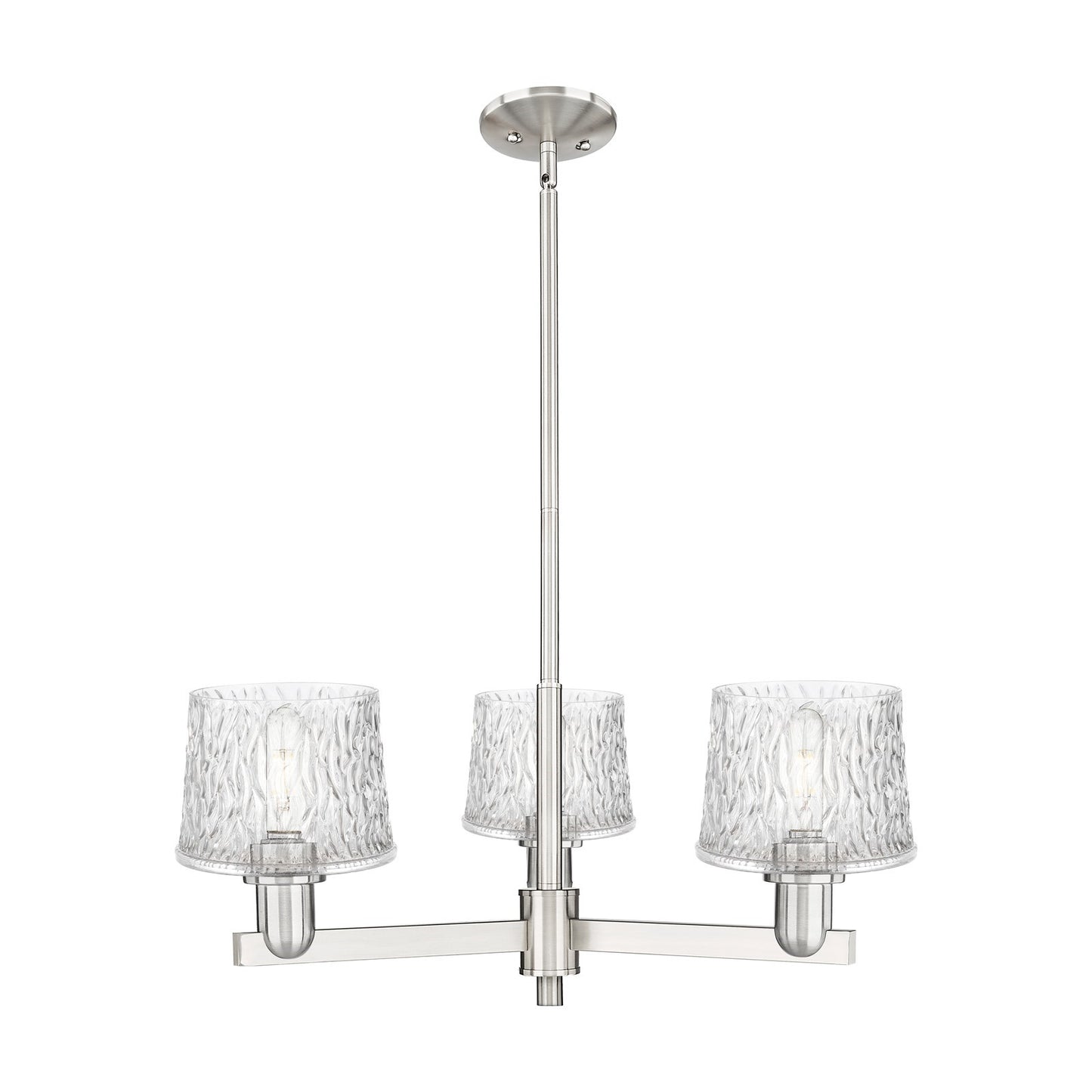Innovations Niagara 28in 3-Light Pendant | Industrial Satin Nickel Steel and Clear Glass | Kitchen Island & Dining Room | 28.25 x | Model 716-3CR-SN-G402