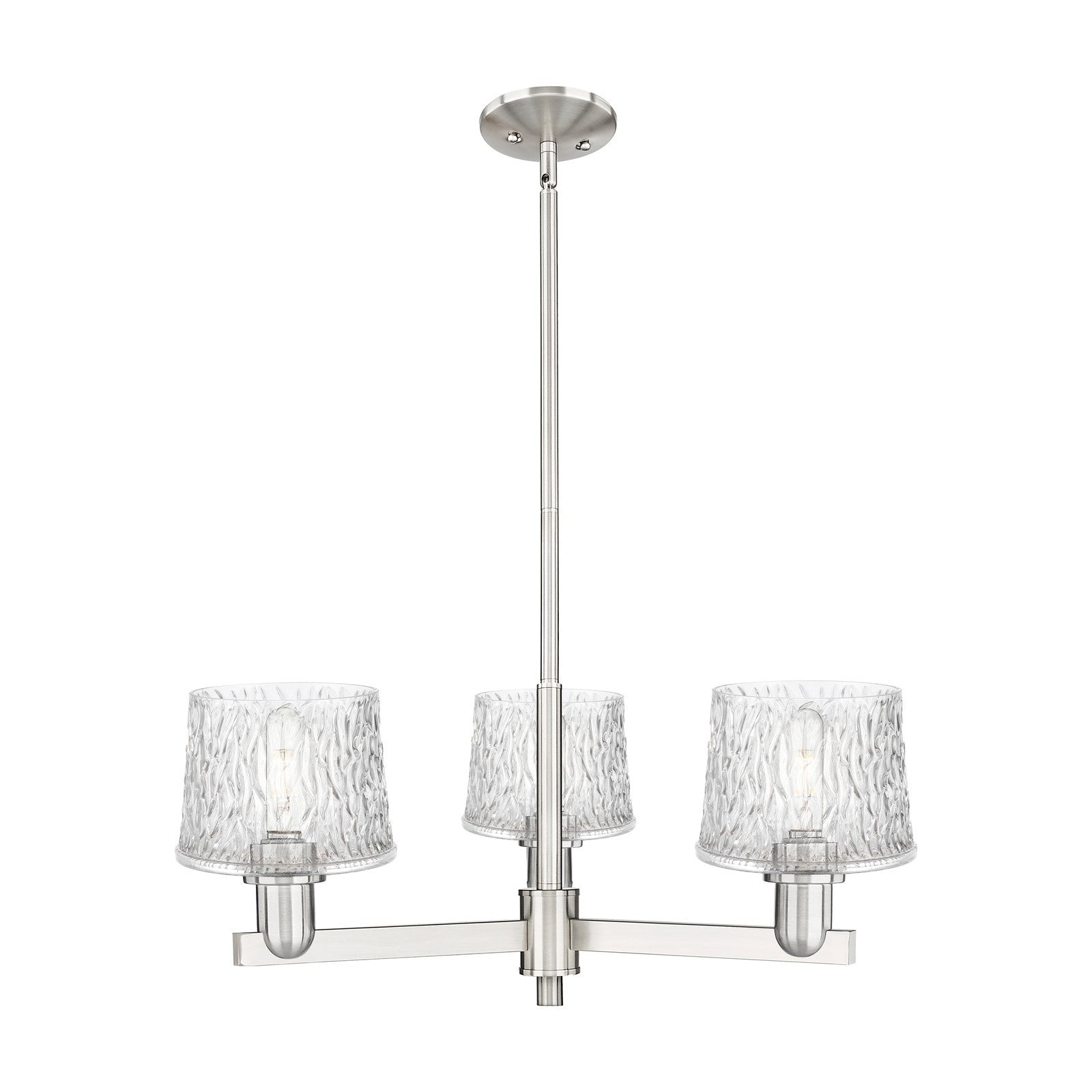 Innovations Niagara 28in 3-Light Pendant | Industrial Satin Nickel Steel and Clear Glass | Kitchen Island & Dining Room | 28.25 x | Model 716-3CR-SN-G402