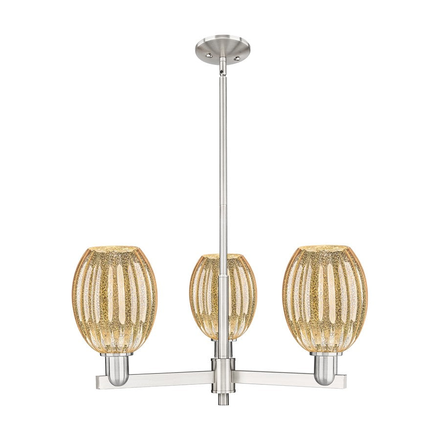 Innovations Preston 3Lt 18" Bell Stem Chandelier, SN/MC - 716-3CR-SN-G459-6ME