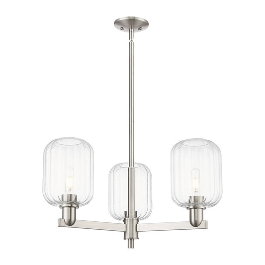 Innovations Preston 3Lt 18" Jar Stem Chandelier, SN/Clear - 716-3CR-SN-G460-7CL