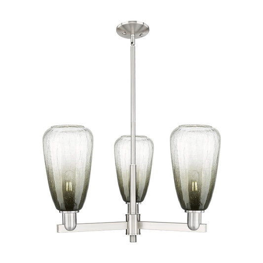 Innovations BH Almond 3Lt 18" Stem Chandelier, SN/SL - 716-3CR-SN-G480-6SL